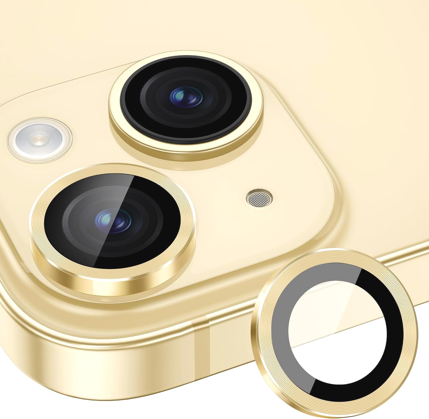 iPhone 15/15 Plus Yellow Ring Lens Protector