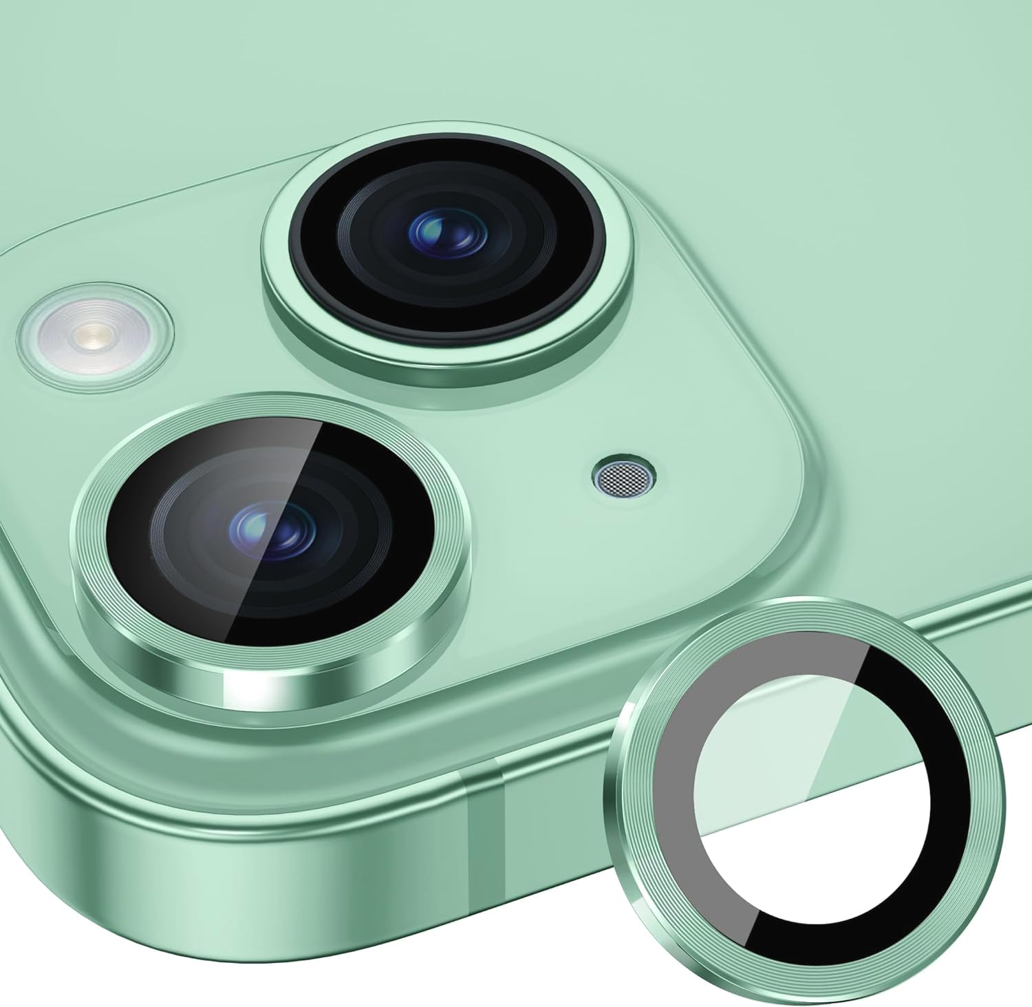 iPhone 15/15 Plus Green Ring Lens Protector