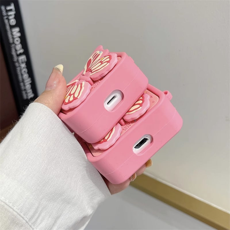 Airpods 3D Pink Butterfly Case
