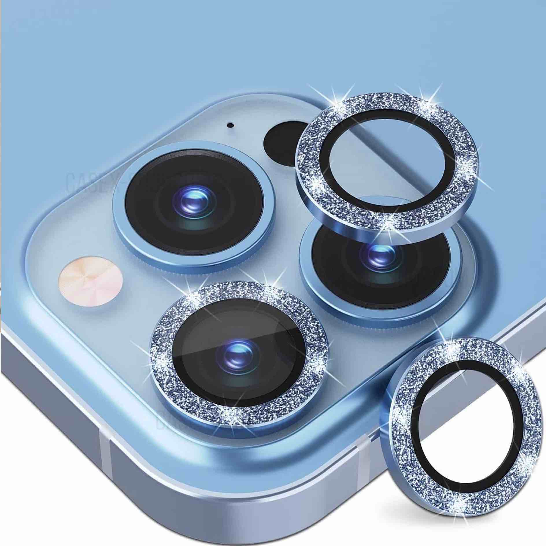 iPhone 13 Pro/13 Pro Max Glitter Sierra Blue Ring Lens Protection