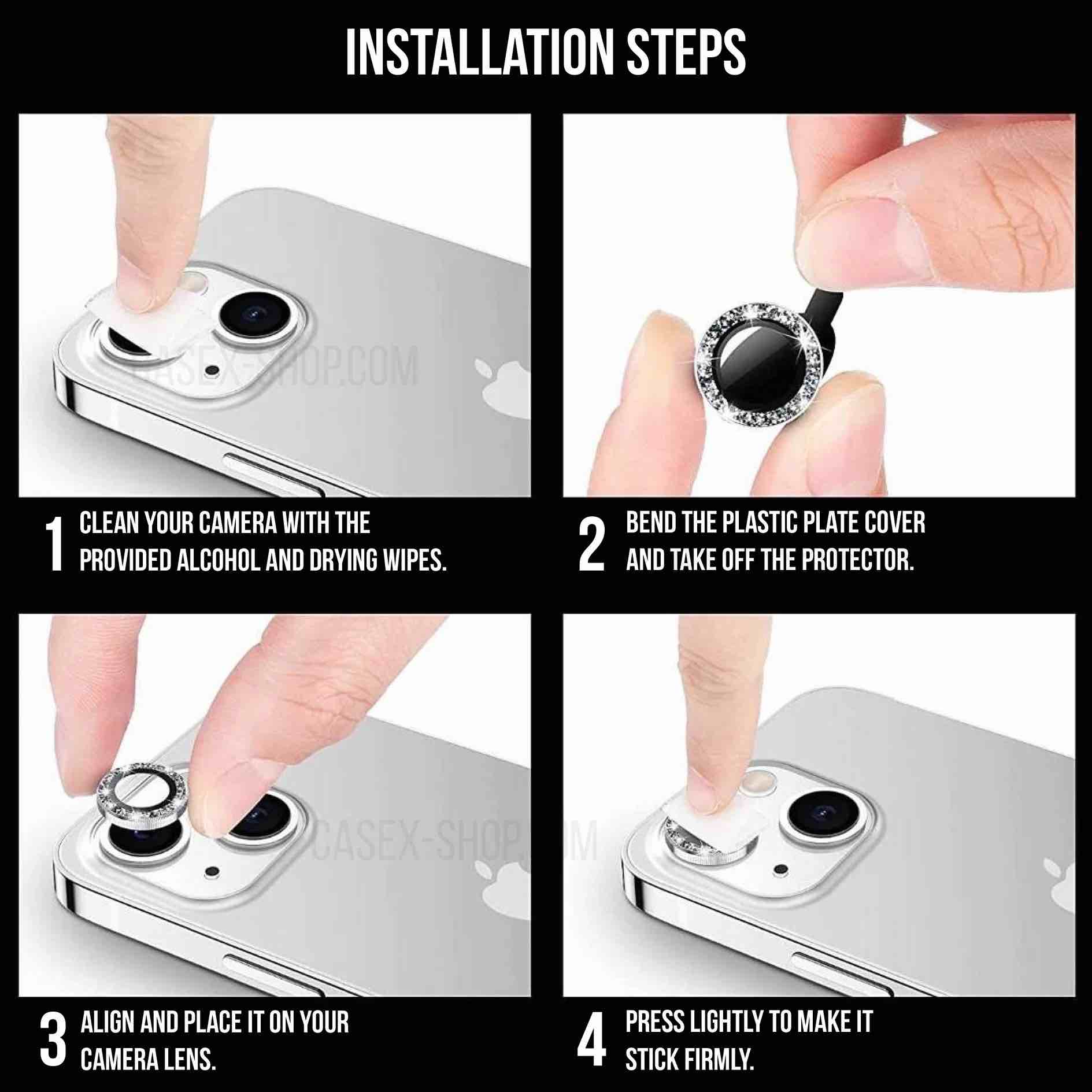 All Models Glitter Silver Ring Lens Protection