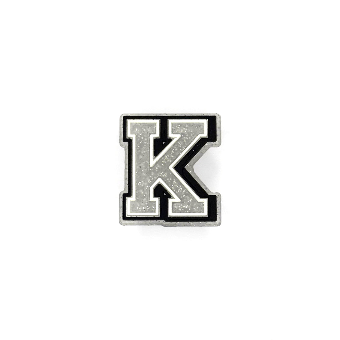 Silver Glitter Letters 2 Pin