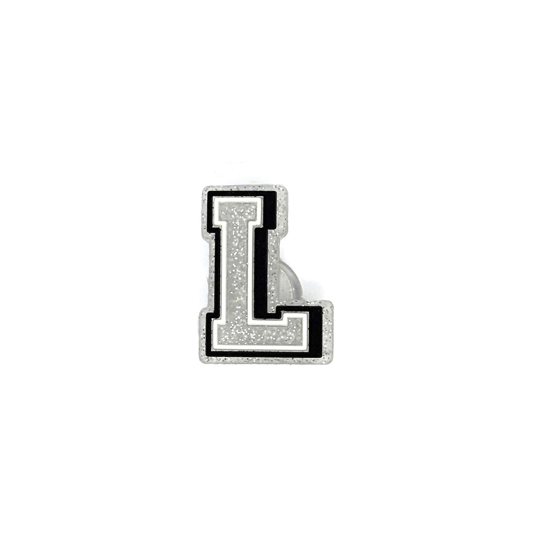 Silver Glitter Letters 2 Pin