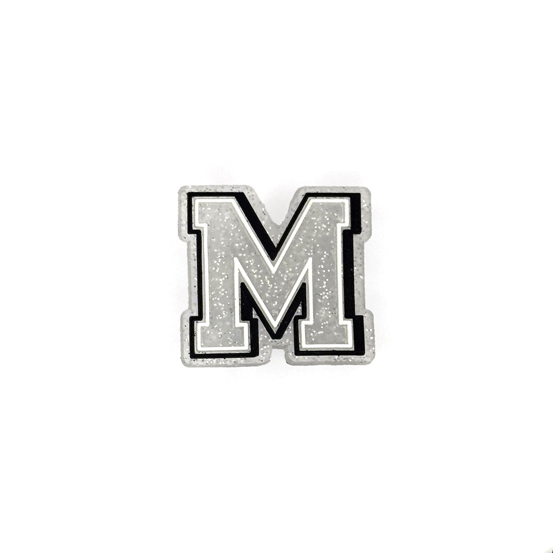 Silver Glitter Letters 2 Pin