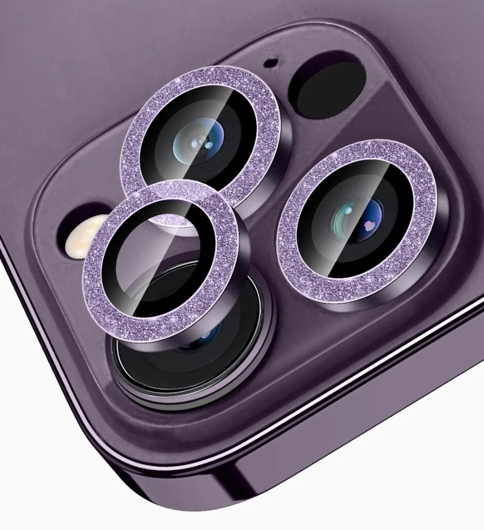 iPhone 14 Pro/14 Pro Max Deep Purple Glitter Ring Lens Protection