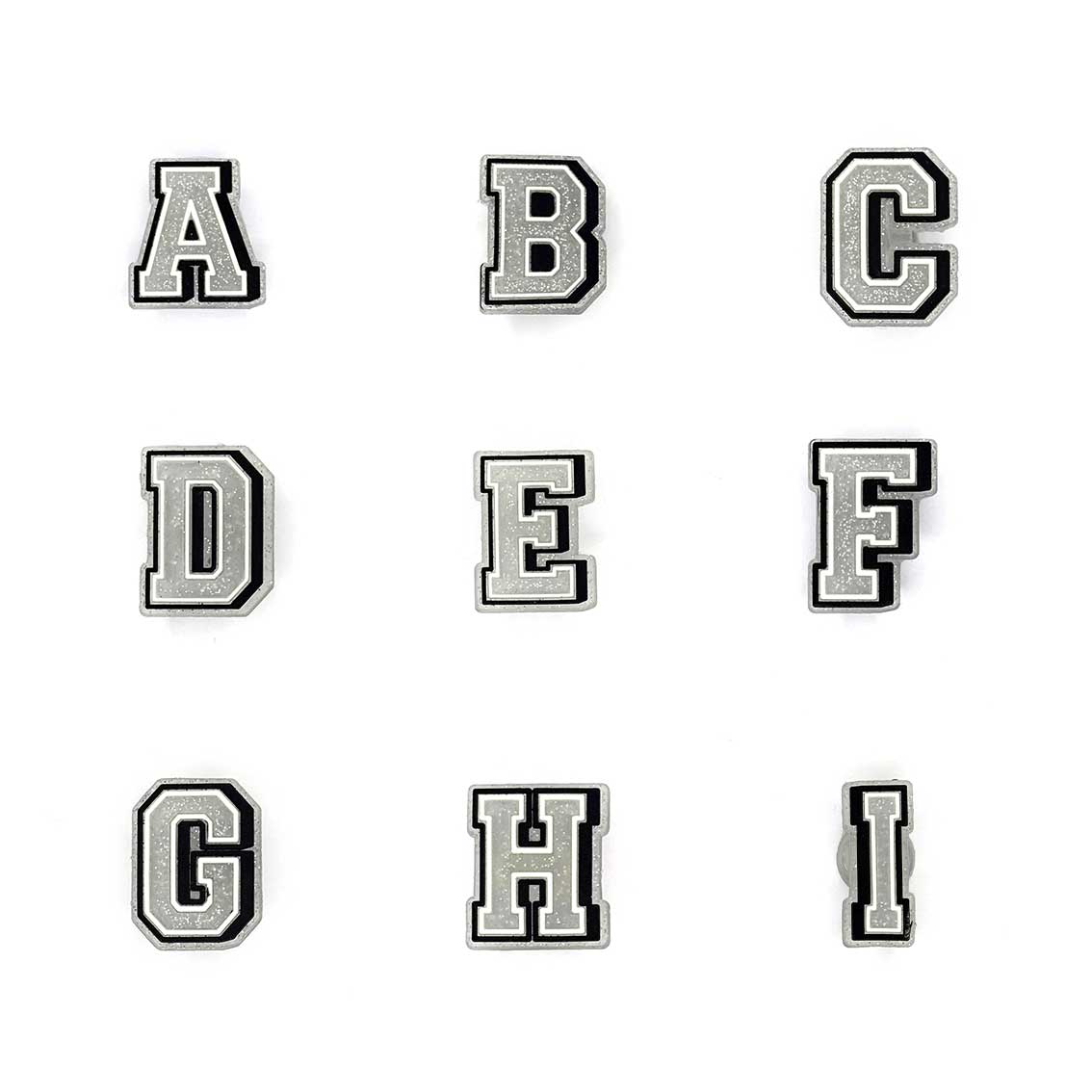 Silver Glitter Letters 1 Pin