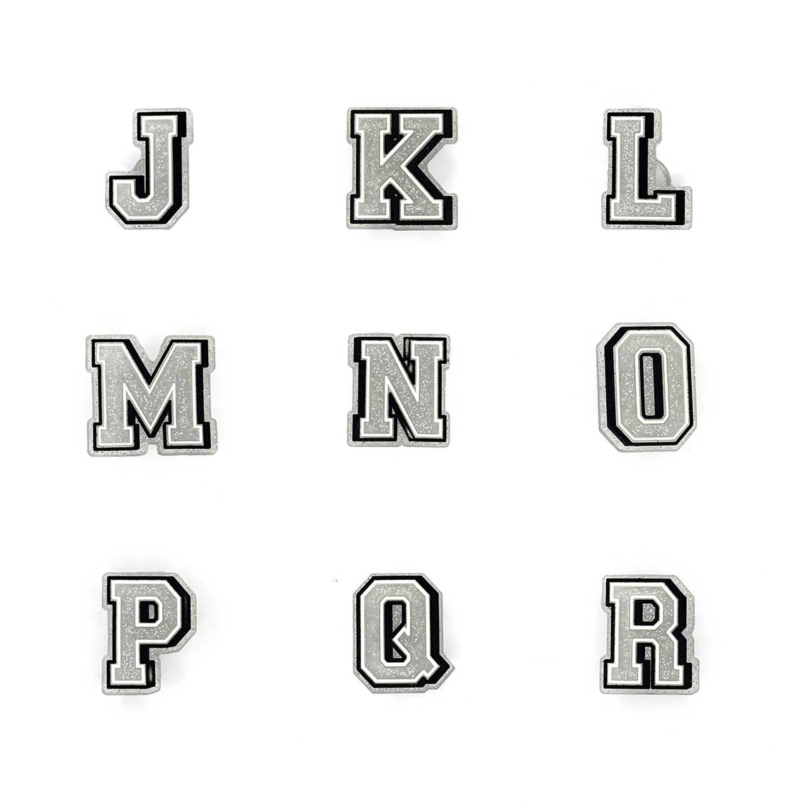 Silver Glitter Letters 2 Pin