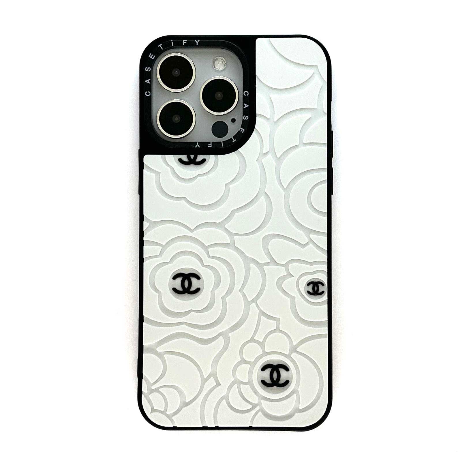 Black White Chanel iPhone 14 Pro Max Case