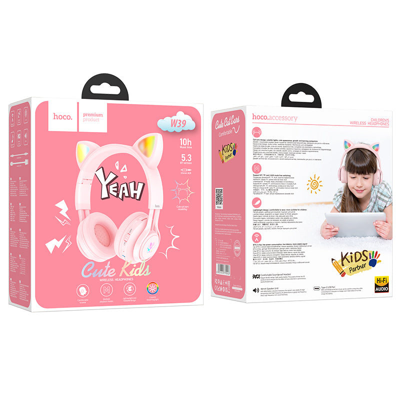 HOCO Cat ear kids headphones headset