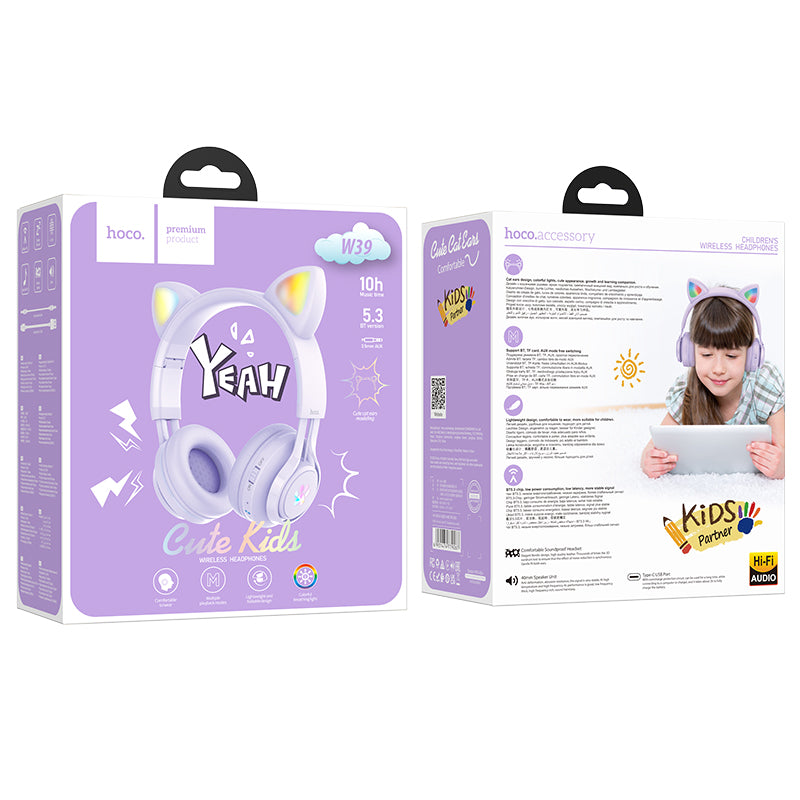 HOCO Cat ear kids headphones headset