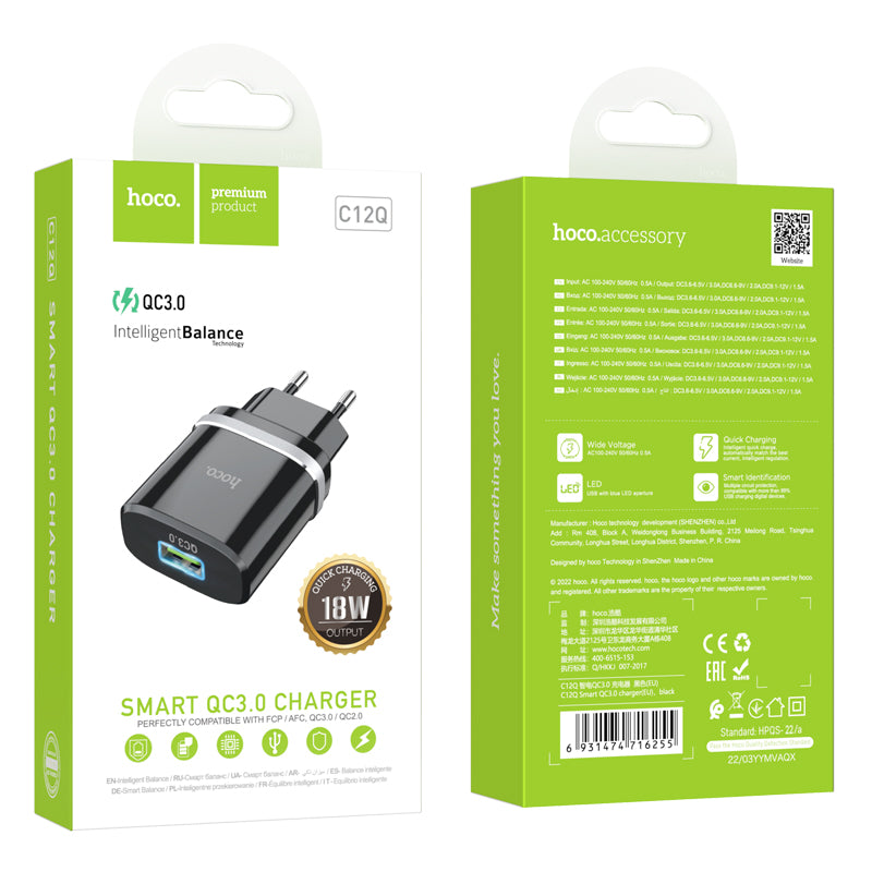 HOCO Quick Adapter 18WATT Smart charger
