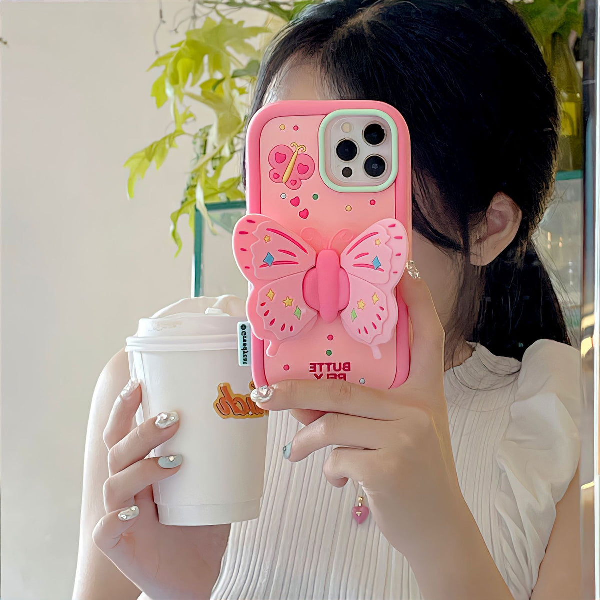 3D Pink Butterfly Case