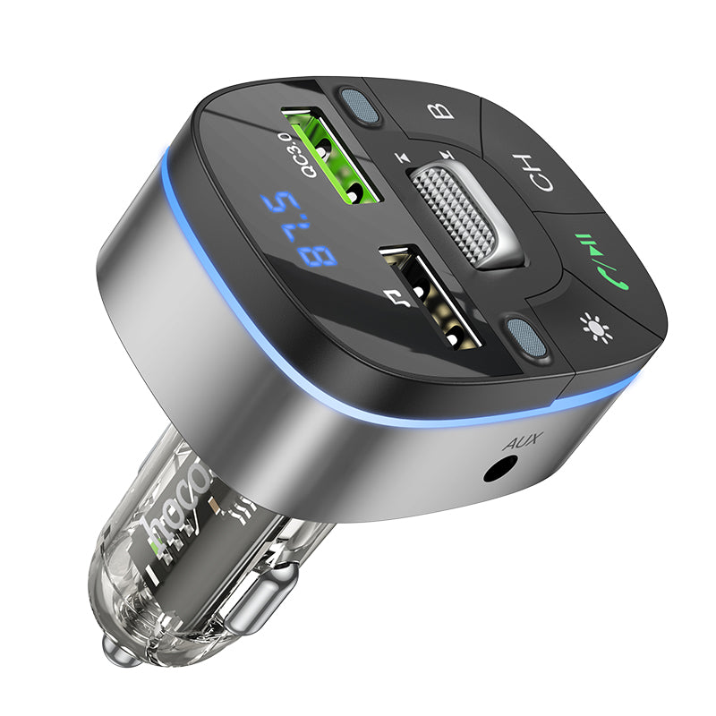 Crystal transparent discovery edition QC3.0 car BT FM transmitter