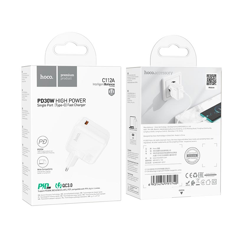 HOCO Adapter Advantage single port PD30WATT charger
