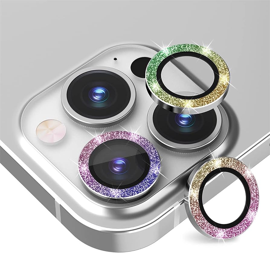 Silver Glitter Ring Lens Protection