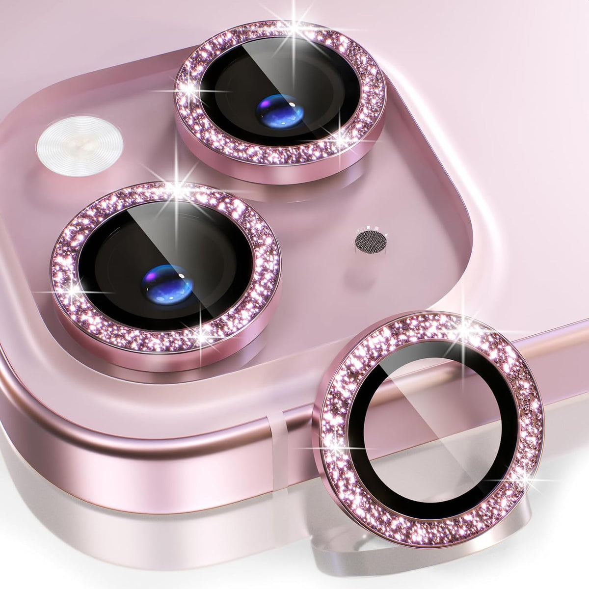 Pink Glitter Ring Lens Protection