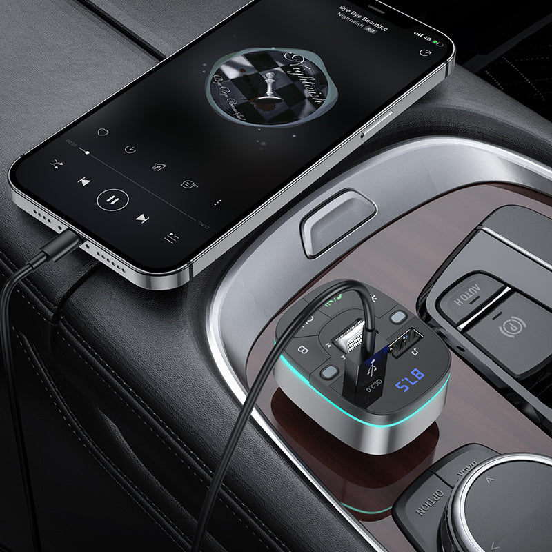 Crystal transparent discovery edition QC3.0 car BT FM transmitter