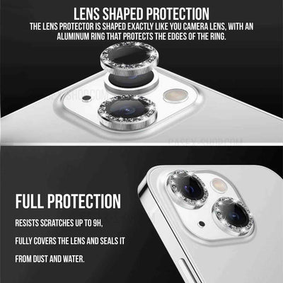 iPhone 14 Pro/14 Pro Max Deep Purple Glitter Ring Lens Protection