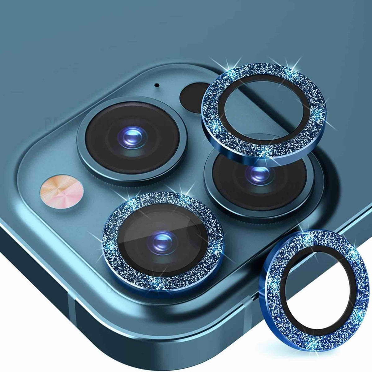 Pacific Blue Glitter Ring Lens Protection