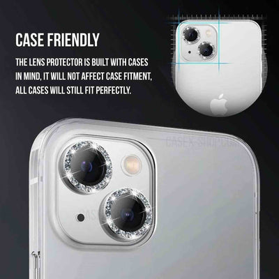 iPhone 14 Pro/14 Pro Max Deep Purple Glitter Ring Lens Protection