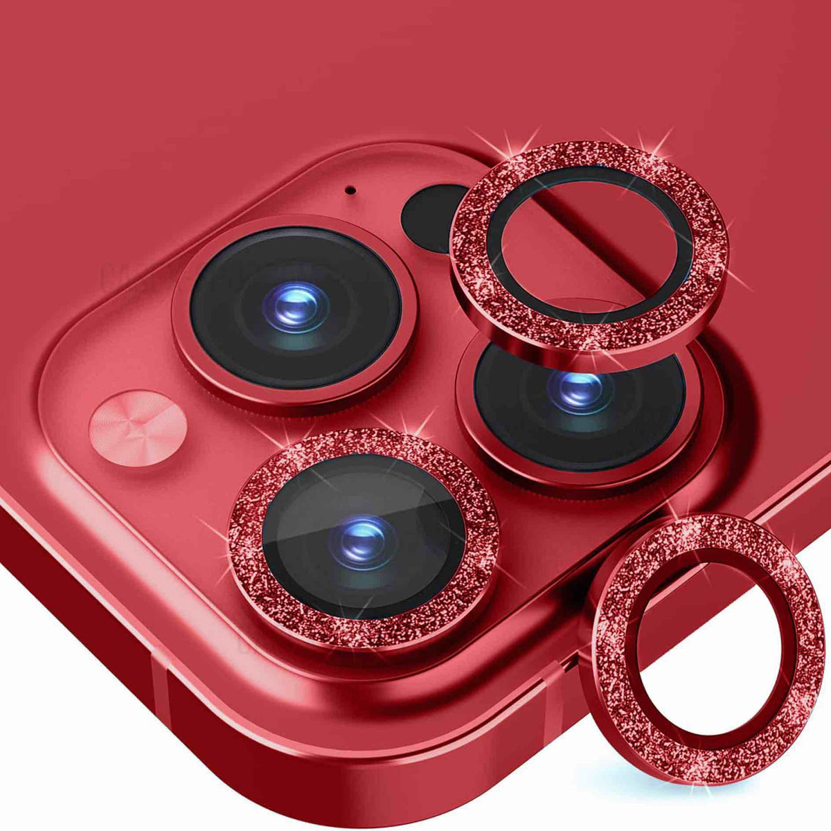 Red Glitter Ring Lens Protection