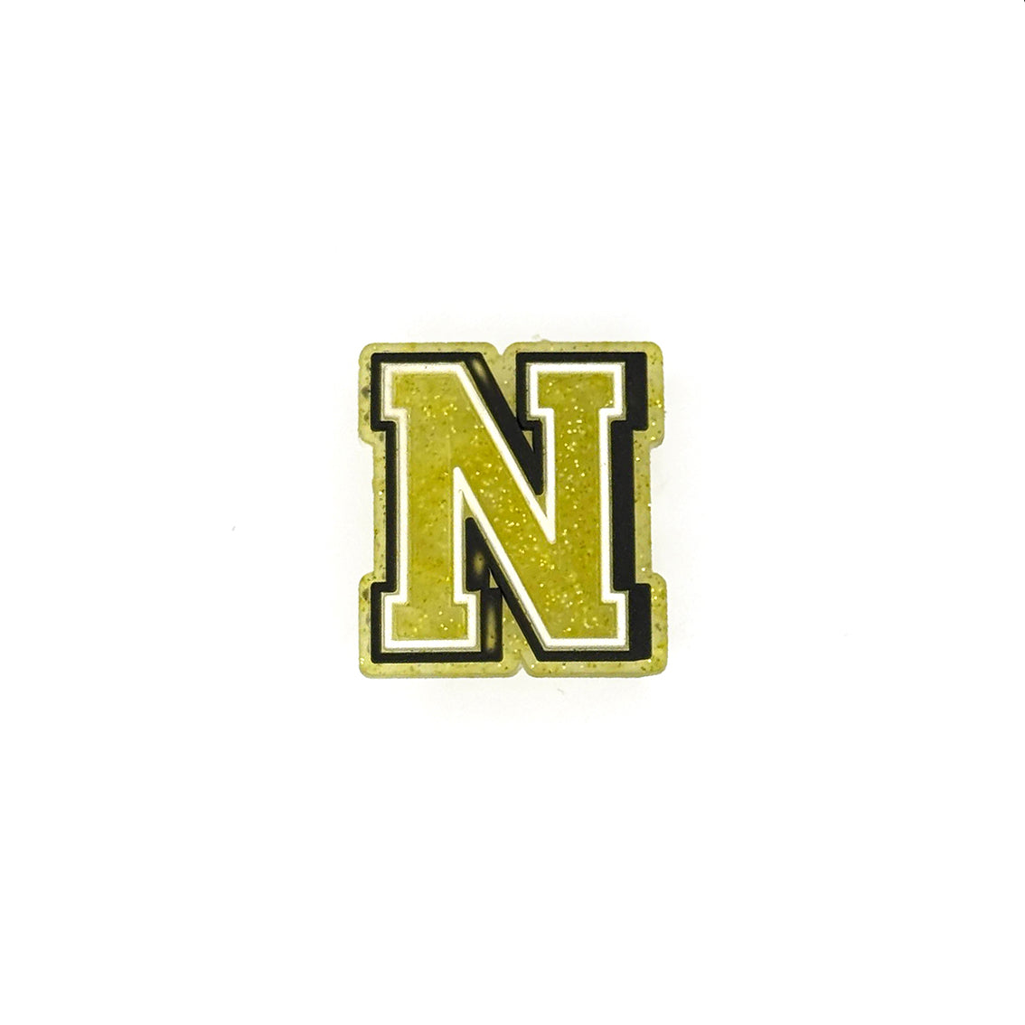 Gold Glitter Letters 2 Pin