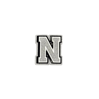 Silver Glitter Letters 2 Pin