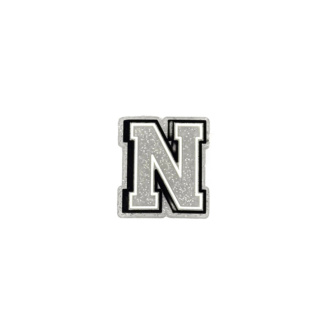 Silver Glitter Letters 2 Pin