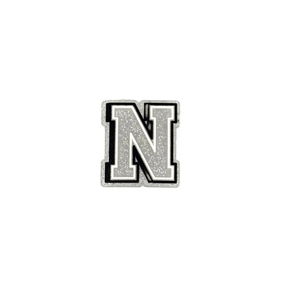 Silver Glitter Letters 2 Pin