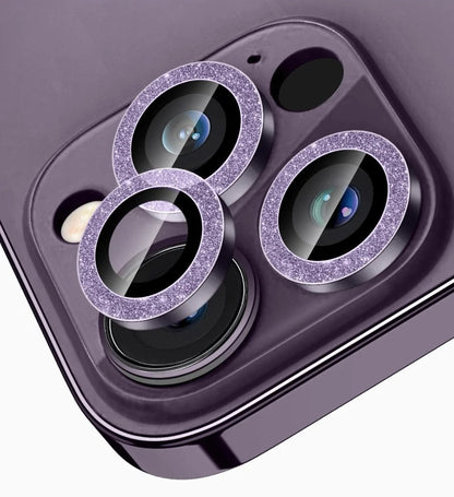 iPhone 14 Pro/14 Pro Max Deep Purple Glitter Ring Lens Protection