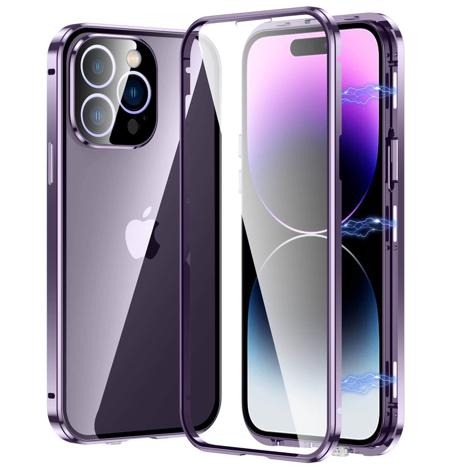 360° Front and back magnetic glass  case