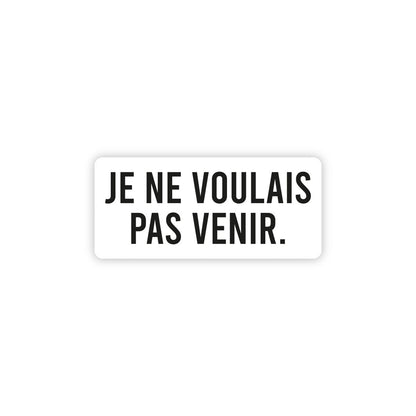 Je Ne Voulais Pas Venir
