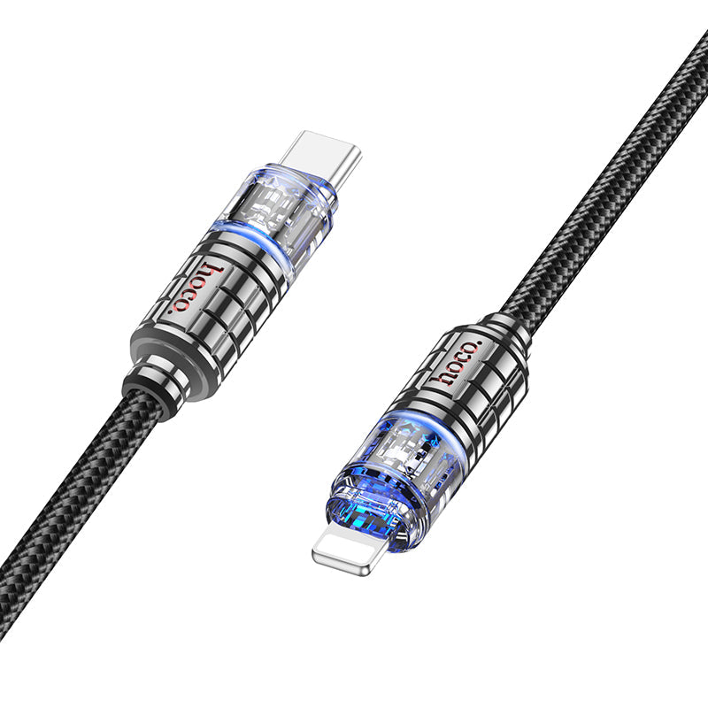 HOCO lightning to Type-C  Transparent Discovery Edition 27WATT charging data cable