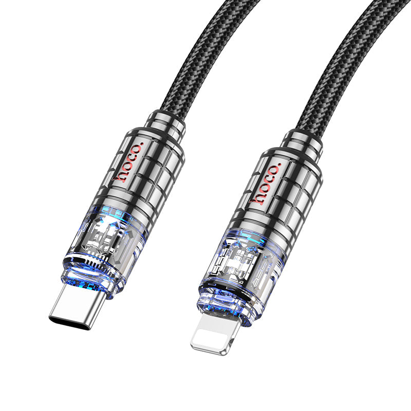 HOCO lightning to Type-C  Transparent Discovery Edition 27WATT charging data cable