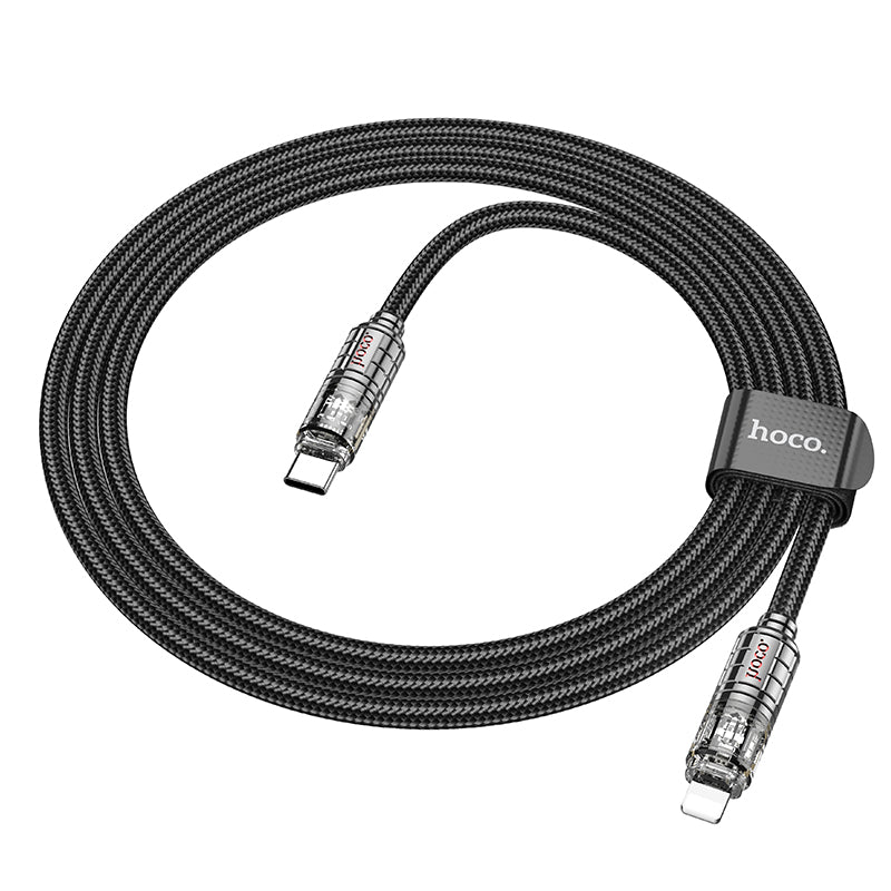 HOCO lightning to Type-C  Transparent Discovery Edition 27WATT charging data cable