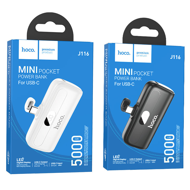 HOCO Mini pocket power bank with digital display(lightning)(5000mAh)