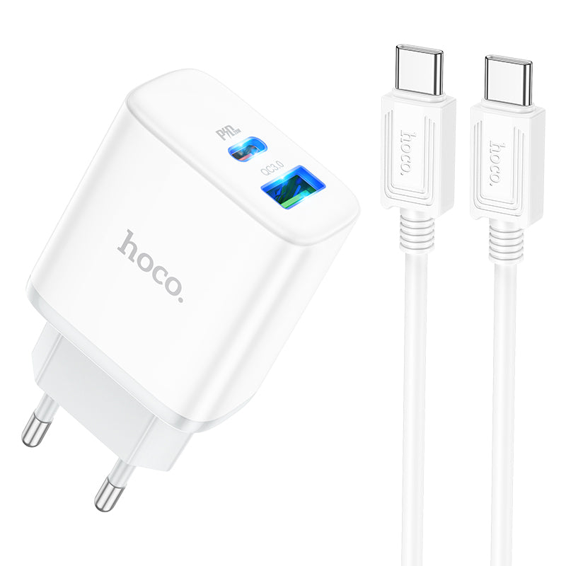 HOCO Stage dual port 20Watt charger set(Type-C to Type-C)(EU)