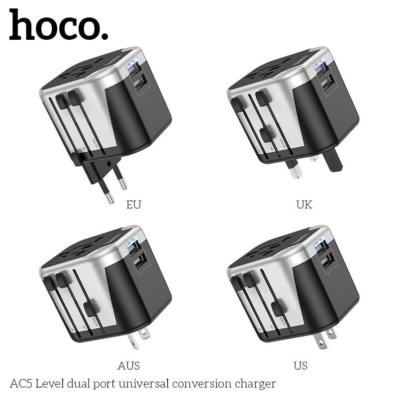 HOCO universal dual port conversion charger adapter