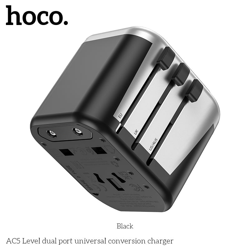 HOCO universal dual port conversion charger adapter