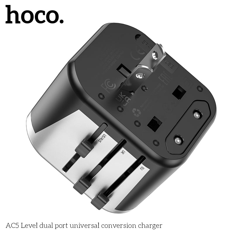 HOCO universal dual port conversion charger adapter