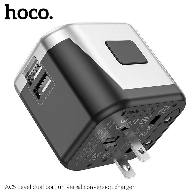 HOCO universal dual port conversion charger adapter