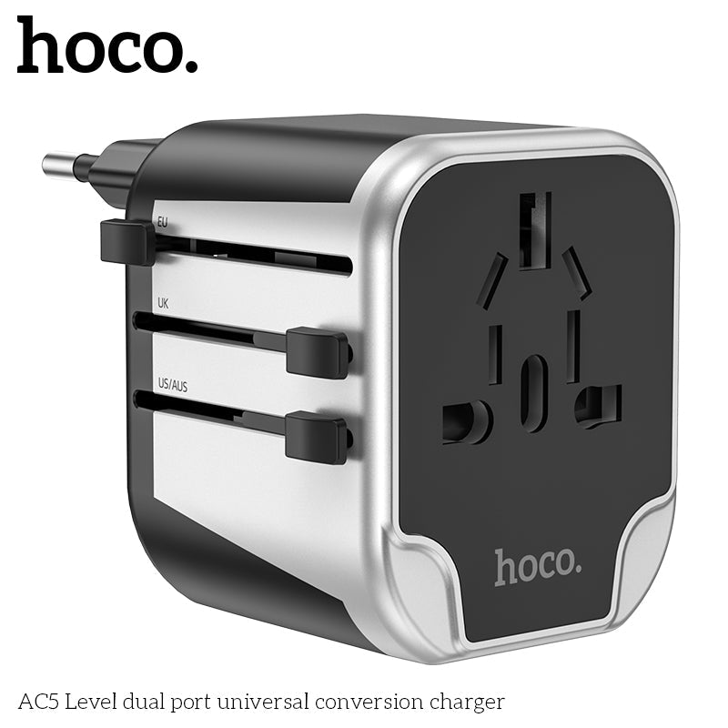 HOCO universal dual port conversion charger adapter