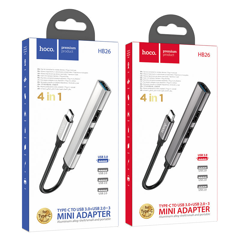 HOCO 4 in 1 adapter(Type-C to USB3.0+USB2.0*3)