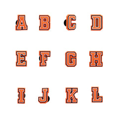 Orange Letters Pin 1