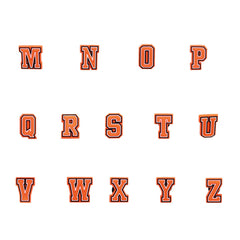 Orange Letters Pin 2