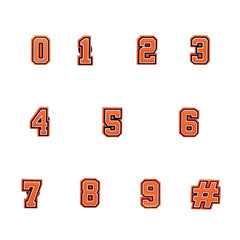 Orange Numbers Pin